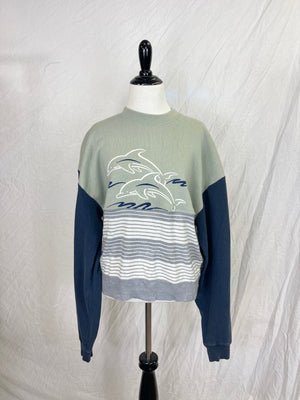 Handmade Mismatch Top - Dolphin Party