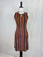 90's Autumn Stripe Stretch Dress