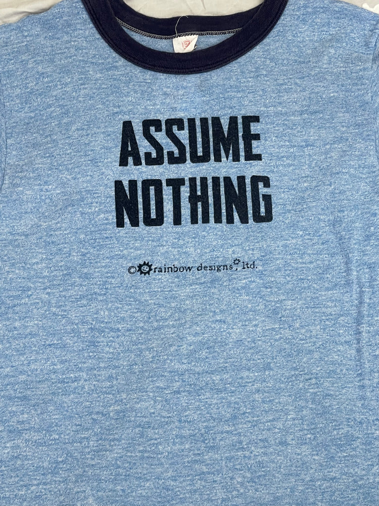 70's Assume Nothing Ringer Tee