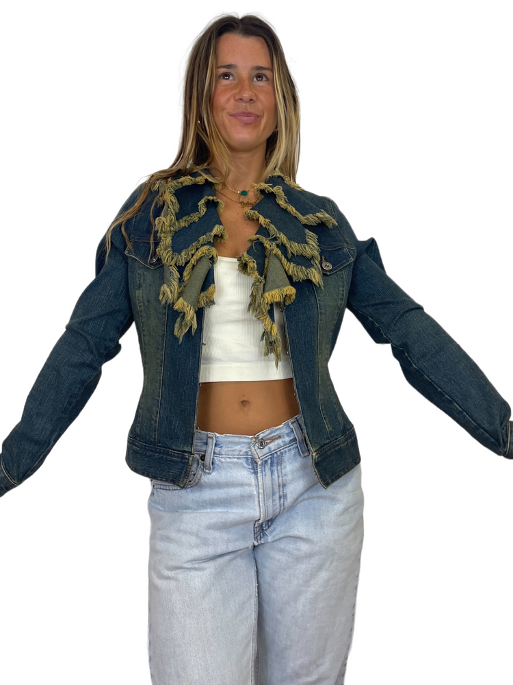 Y2K Denim Ruffle Jacket