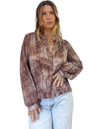 70's Taupe Speckle Button Down