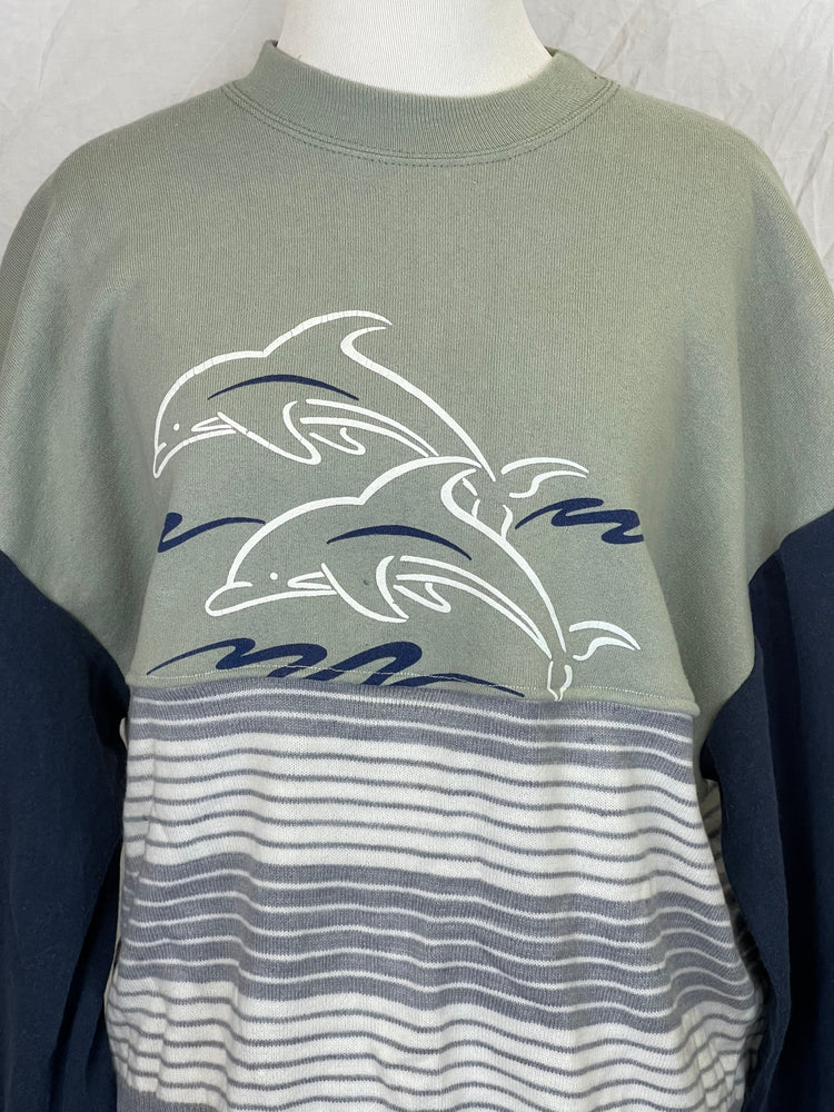 Handmade Mismatch Top - Dolphin Party