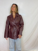 True Vintage Deep Maroon Leather Jacket