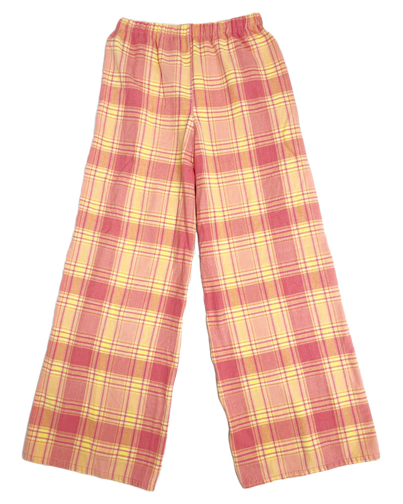 Handmade Pink Plaid Pants - XS