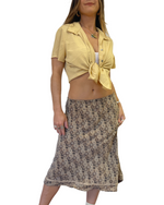 90's Reversible Silk Midi Skirt