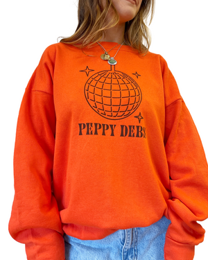 
                
                    Load image into Gallery viewer, Peppy Disco Crewneck - Tangerine
                
            